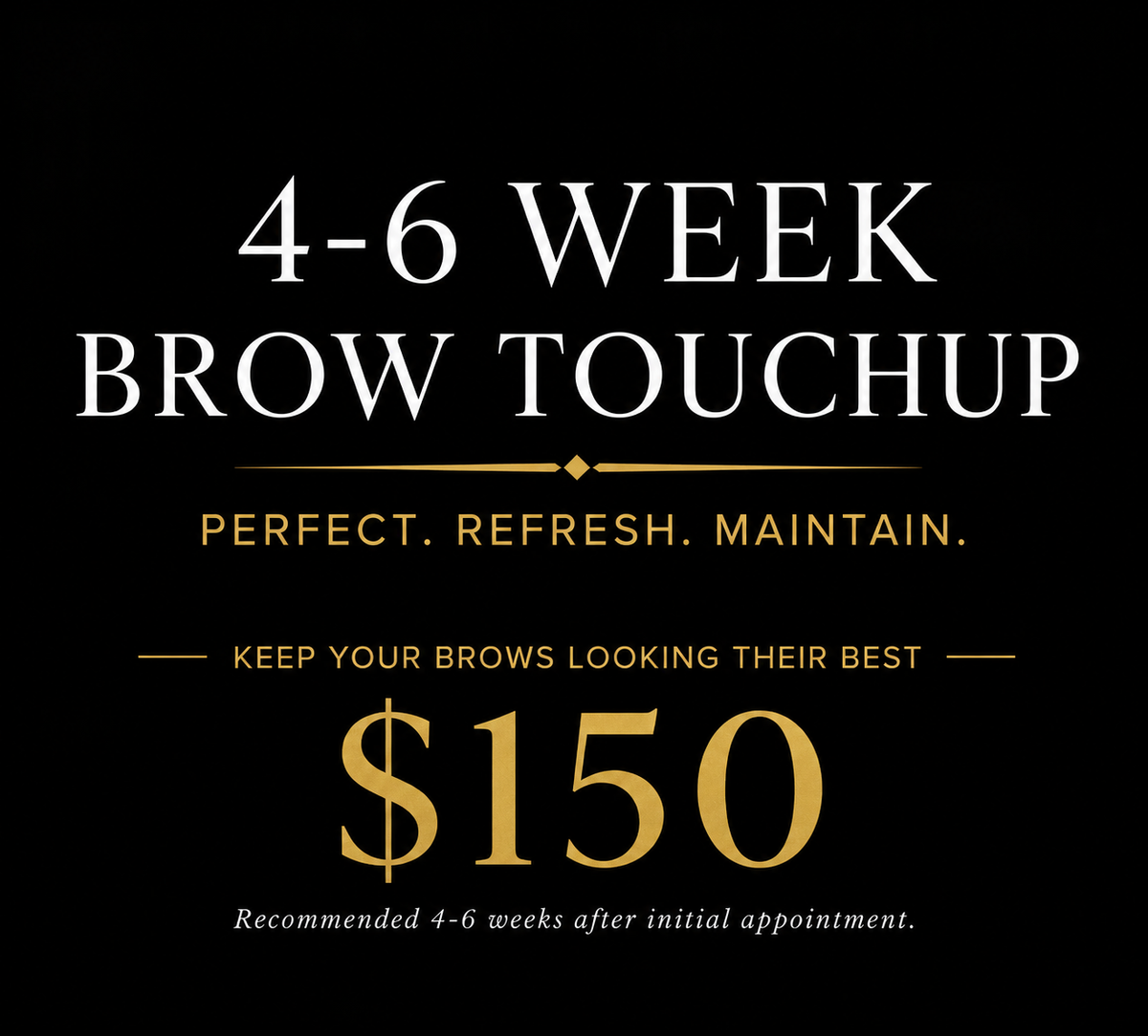 4–6 Week Brow Touch Up | $150