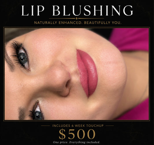 Lip Blush Initial Appointment $500- six week touchup appointment included in price. Deposit required when booking.